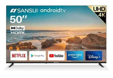 Sansui S50V1UA 50-Inch 4K UHD HDR Smart LED Android TV with Google Assistant (Voice Control), Screen Share, HDMI